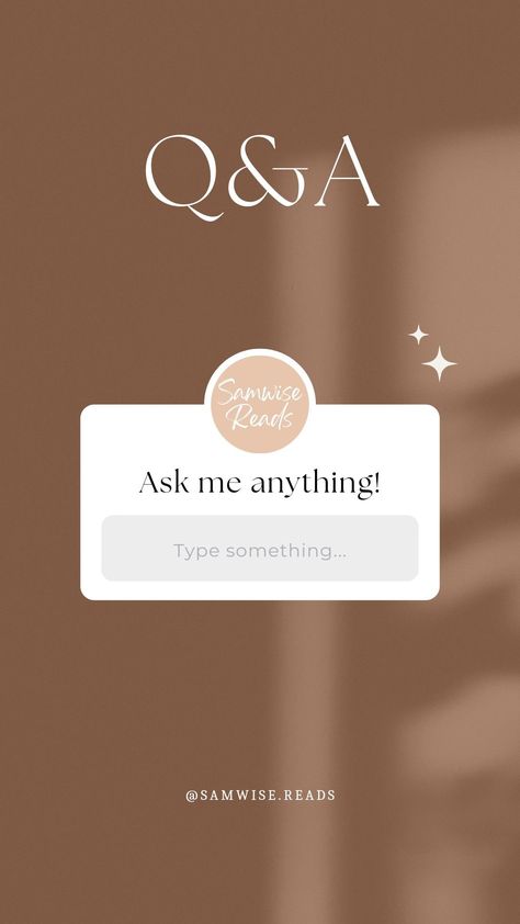 @samwise.reads bookstagram template Instagram Q And A Story, Faq Design Layout Instagram, Instagram Questions Ask Me Story, Q&a Instagram Story, Branding Design Instagram, Skincare Story, Story Questions, Instagram Story Questions, Instagram Questions