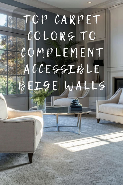 Wondering which carpet colors go best with accessible beige walls? 💡🏡 Click to unveil the top choices that enhance your cozy space. #HomeDecor #InteriorDesign #AccessibleBeige #CarpetColors #CozyHome Accessible Beige Living Room Decor, Accessible Beige And Blue, Colors That Go With Accessible Beige, Accessible Beige Coordinating Colors, Accessible Beige Walls, Accessible Beige Sherwin Williams, Beige Living Room Decor, Greige Walls, Being Boring