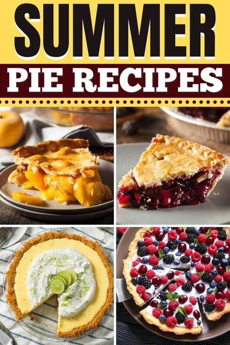 These summer pie recipes are the best of the best. From Key lime to blueberry to lemon icebox, summer is the perfect season to whip up a refreshing pie. Summer Fruit Pie, Summer Pies Recipes, Fruit Pie Recipes, Summer Pies, Summer Cheesecake, Summer Pie Recipes, Silk Pie Recipe, Fruit Pie Recipe, Yummy Pie Recipes