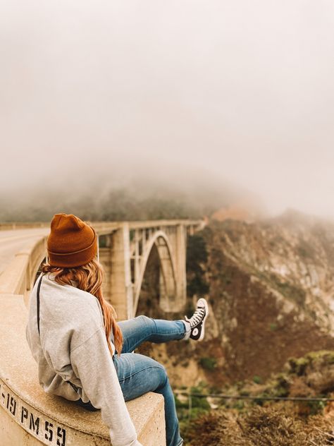 Big Sur Photography, Big Sur Photoshoot, Big Sur Outfit, Boots Photoshoot, Merry People, Bixby Bridge, Insta Poses, California Photos, Big Sur California