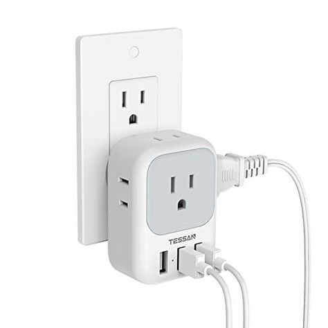 9 Best Travel Power Strips You'll Want For That Next Fantastic Cruise Usb Outlet Plugs, Outlet Shelf, Outlet Extender, Cruise Essentials, Usb Design, Shelf Organizer, Usb Outlet, Wall Outlet, Usb Wall Charger