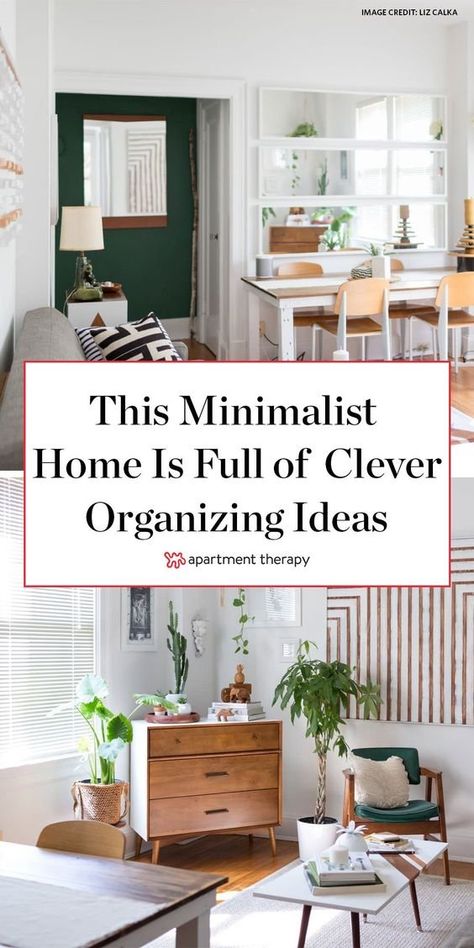 This D.C. home is full of minimalist decor and clever organizing ideas. | House Tours by Apartment Therapy. #minimalistdecor #minimalistlivingroom #organizingideas #organizingtips Eclectic Minimalist Decor, Minimalist Organization, Dining Corner, Minimalist Dekor, Cute Living Room, Minimal Home, Home Inspo, Home Entrance Decor, Feel Happy