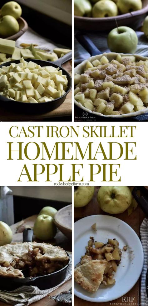 Cast Iron Apple Pie Recipe, Apple Pie Skillet Recipe, Apple Pie In Cast Iron Skillet, Cast Iron Apple Pie, Apple Pie Cast Iron Skillet, Apple Cake In Cast Iron Skillet, Apple Pie In Cast Iron Skillet Recipe, Cast Iron Pan Apple Pie, Cast Iron Pie