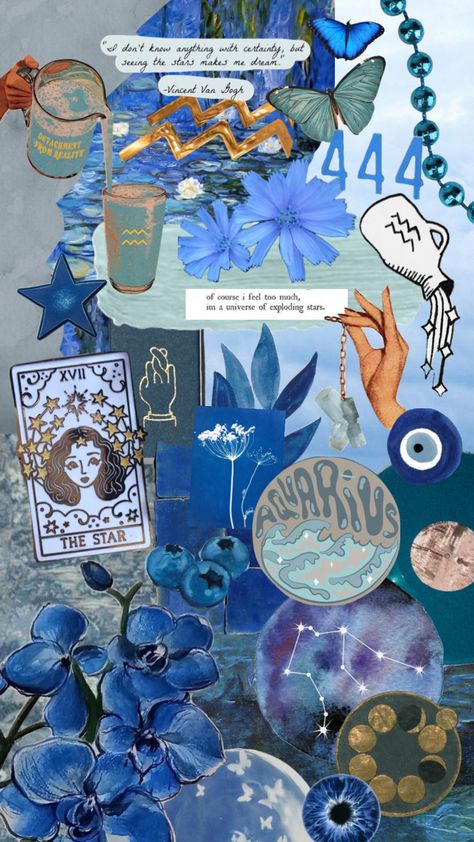 #aquarius #zodiac #blue #blueaesthethic #aquariusastrology #mood #moodboards Aquarius Collage Wallpaper, Aquarius Phone Wallpaper, Water Sign Aesthetic, Aquarius Wallpaper Iphone Aesthetic, Aquarius Background, Zodiac Mood Board, Aquarius Mood Board, Aquarius Pictures, Aquarius Aesthetic Zodiac