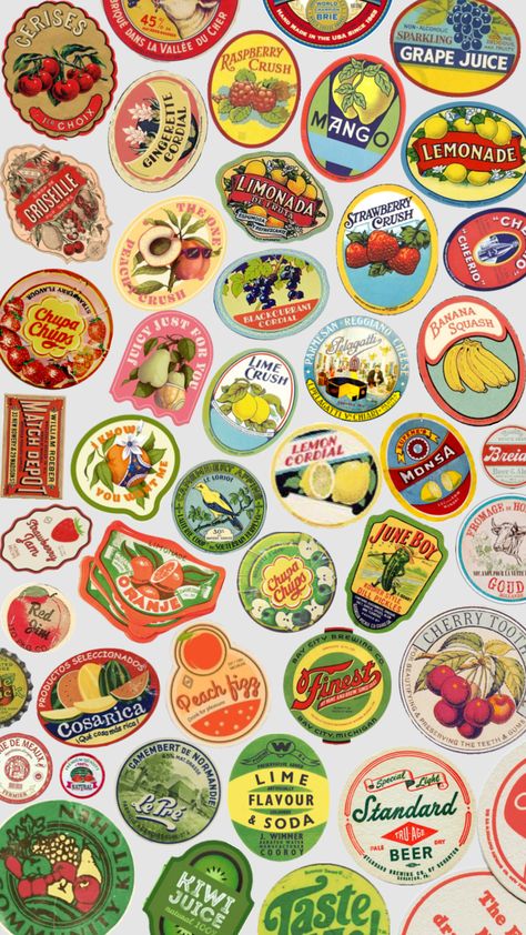 Vintage stickers #fruit #stickers #food #labels #yummy Stickers Fruit, Strawberry Crush, Stickers Food, Fruit Stickers, Fruit Labels, Vintage Stickers, Grape Juice, Food Labels, Non Alcoholic