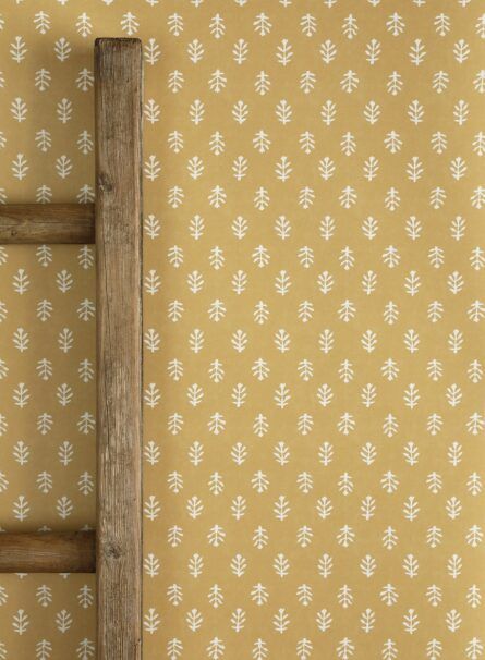 Limewash Room, Small Room Wallpaper, Cottagecore Interior, Yellow Wallpapers, Peony And Sage, Scott Street, Vintage Makeover, Hall Wallpaper, Mustard Wallpaper