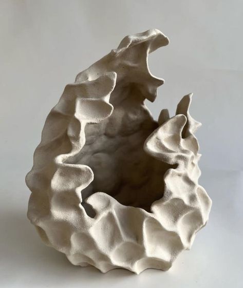 Ceramic Vessel Shapes, Organic Clay Forms, Organic Ceramic Sculpture, Ceramic Wall Pocket, Coiled Ceramics, Ceramic Sculpture Ideas, Abstract Ceramic Sculpture, Abstract Ceramics, Abstract Pottery