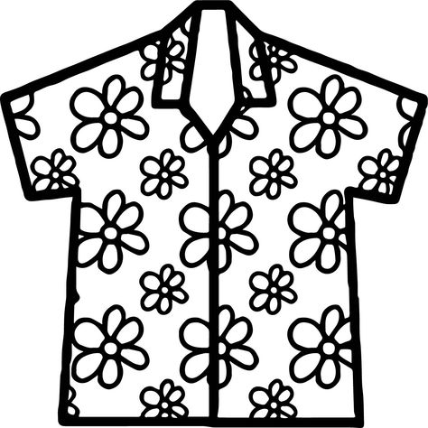 cool Hawaiian Shirt Coloring Page Shirt Coloring Page, Barbie Coloring Pages, Shirt Drawing, Hawaiian Art, Easy Coloring, Coloring Pages For Boys, Hawaiian Party, Easy Coloring Pages, Santa Shirts