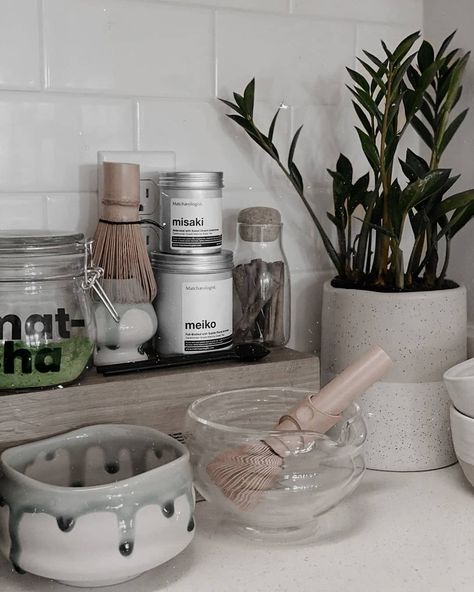 We absolutely love the look of @kiaracol’s special #Matcha corner featuring our Misaki™ and Meiko™ Ceremonial Matcha 🌿, Glass Katakuchi Matcha Bowl, and Full-hand Chasen! 🍵 #QuarantineInStyle #IsolateInComfort . Do you have your own personal Matcha corner at home? Leave us a comment below! . Explore our range of artisanal matcha and treat your taste buds to the most delectable-tasting matcha green tea 🍃, because YOU deserve only the best! . Visit our website 👉 bio link @Matchaeologist ⠀⠀⠀⠀⠀⠀ Matcha Corner Home, Matcha Set Aesthetic, Matcha Bar At Home, Matcha Set Up, Matcha Station At Home, Matcha Corner, Tea Corner Ideas, Matcha Station, Matcha At Home