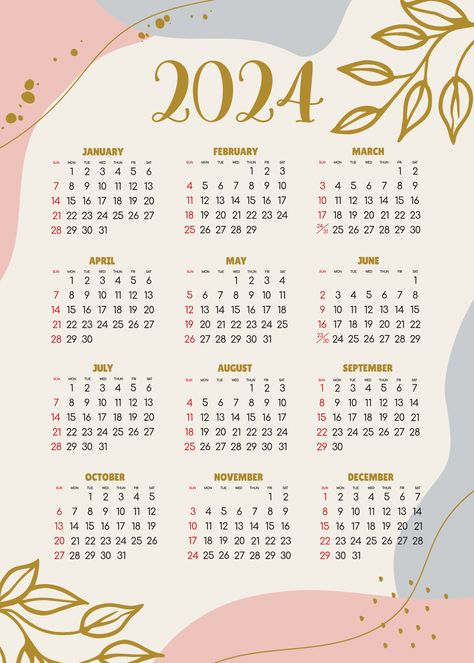 Download the Calendar 2024 - All months - National Holidays. Calendar commemorative dates and holidays 27546679 royalty-free Vector from Vecteezy for your project and explore over a million other vectors, icons and clipart graphics! National Holiday Calendar, Free Planner Pages, Holidays Calendar, Calendar Design Template, 달력 디자인, Study Planner Printable, Cute Calendar, Daily Planner Pages, Holiday Calendar