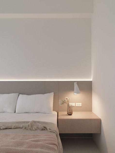 Headboard With Lights, Hotel Room Design, Master Room, Bedroom Decor Design, Headboard Designs, Bed Lights, Minimalist Room, Bathroom Design Luxury, Taipei Taiwan