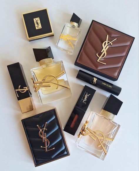 #ysl #yslbeautyhotel #makeup #makeupgoals #perfume #yves #yvessaintlaurent Ysl Aesthetic, Ysl Perfume, Flatlay Makeup, Ysl Makeup, Makeup Eyeshadow Palette, Ysl Beauty, Dream Gift, Luxury Perfume, Luxury Makeup