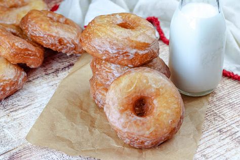 Old-Fashioned Yeast Doughnuts | Just A Pinch Recipes Yeast Donuts Fried, Yeast Doughnut Recipe, Yeast Doughnuts, Old Fashioned Donut, Recipes With Yeast, Blue Ribbon Recipes, Yeast Donuts, Glazed Doughnuts, Just A Pinch Recipes