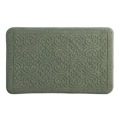 You'll love the Green Sculpted Bloom Flatwoven Memory Foam Bath Mat at World Market. Browse our entire collection of Bathroom Rugs & Mats, available online or at one of our 270+ stores. Bathroom Mats Decor Bath Rugs, Bathroom Mats Decor, Moody Powder Room, Bathroom Rugs And Mats, Downstairs Bathroom, Foam Bath, World Market, Bathroom Mats, Bath Rugs