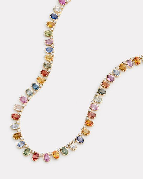 Jamie Wolf mulitcolor necklace Ruby And Diamond Necklace, New York City Ballet, Multicolor Jewelry, Large Pendant Necklace, 16 Inch Necklace, City Ballet, Multi Sapphire, Hot Jewelry, Tourmaline Necklace