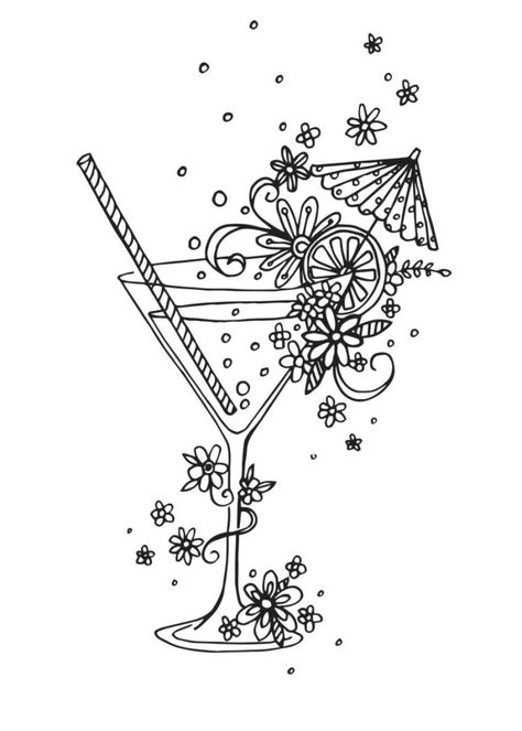 Claire Mcelfatrick - Cocktail Linework Minions Coloring Pages, Paper Quilling For Beginners, Advocate Art, Adult Colouring, Line Work, Tamarindo, Bullet Journal Doodles, Digi Stamps, Creative Drawing