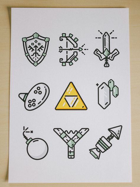 Rupee Tattoo Zelda, Minimalist Zelda Tattoo, Legend Of Zelda Line Art, Simple Zelda Tattoo, Zelda Line Art, Zelda Symbols, Zelda Doodles, Nintendo Tattoo, Zelda Drawing