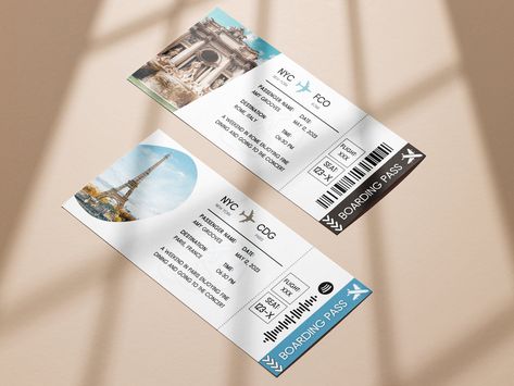 Boarding Pass Design, Boarding Pass Template, Travel Party Theme, Ticket Design, Ticket Template, Invitation Card Design, Travel Gifts, Business Card Design, Boarding Pass