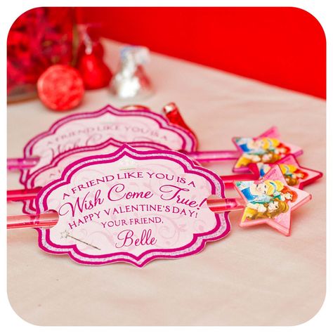 Princess Wands Valentine's Day Cards Princess Valentines Cards, Disney Princess Valentines, Starburst Valentine, Kid Valentines, Vday Party, Princess Valentines, Kids Valentine Boxes, Valentines Day Quotes For Him, Valentine Boxes