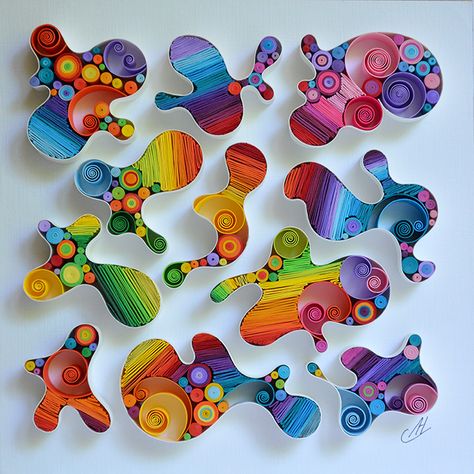 Quilling Paper Craft Wall Art, Rainbow Quilling, Quilled Mosaic, 3d Quilling Ideas, Quilling Wall Art, Quilling Letters, Paper Rainbow, Arte Quilling, Rolled Paper Art