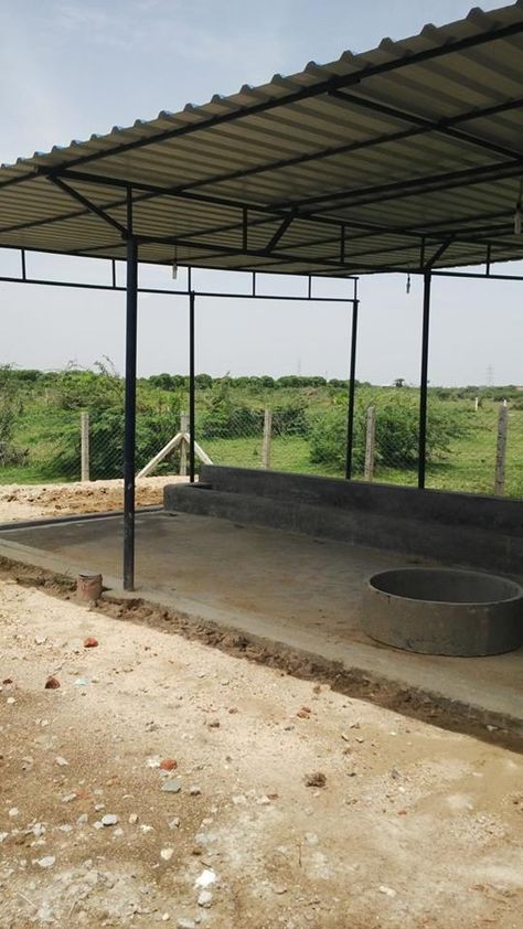 shed Construction in gaushala Gaushala Design, Cattle Barn Designs, Cow Shed Design, Cattle Barn, Cow Shed, Farm Shed, Shed Construction, Livestock Farming, Goat Farm