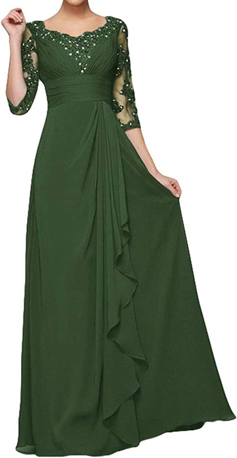 3/4 Sleeve Dresses, Long Sleeve Mother Of The Bride Dresses, Mother Of The Groom Dresses Long, Womens Evening Gowns, Sleeve Ruffles, Mother Of The Bride Dresses Long, Mini Prom Dresses, Long Formal Gowns, Mother Of Groom Dresses