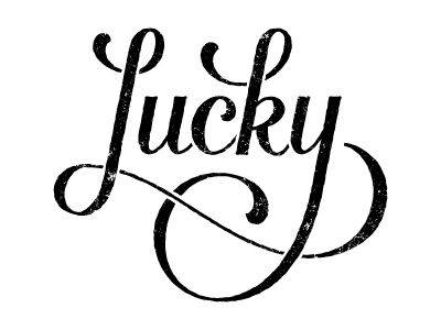 Lucky Lucky Script Tattoo, Lucky Name Logo, The Word Lucky Tattoo, Best Of Luck Calligraphy, Good Luck Typography, Beautiful Typography, One Word, Simple Words, Word Tattoos