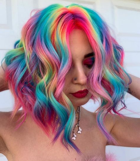 Unicorn Hairstyle, Trendy Balayage, Spring Hair Color Trends, Unicorn Hair Color, Hair Colorful, Vivid Hair Color, Rainbow Hair Color, Creative Hair Color, Bright Hair Colors