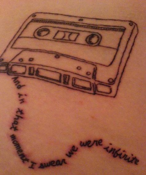 Perks of Being a Wallflower Wallflower Tattoo, Cassette Tattoo, Hip Quote, Perks Of Being A Wallflower Quotes, Wallflower Quotes, The Perks Of Being, Perks Of Being A Wallflower, Skin Art, Cassette Tape