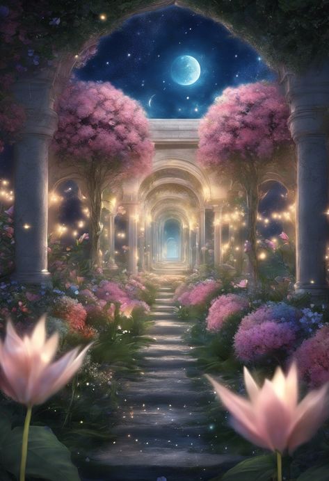 Celestial Starlit Garden Check more: https://paintlyx.com/celestial-starlit-garden/ Zen Garden, Zen, Essence, Collage, Pins, Quick Saves