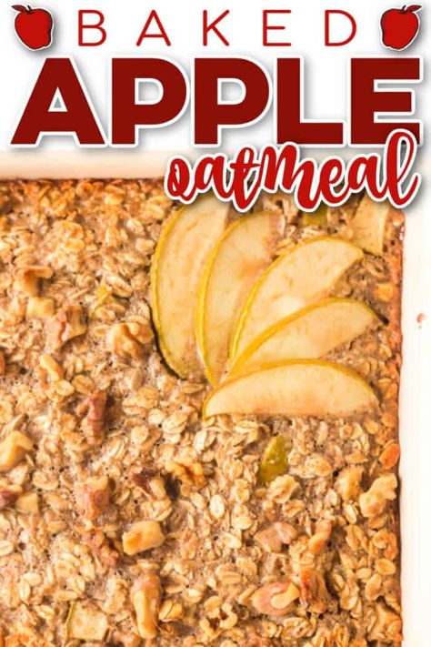 Double Apple Baked Oatmeal, Carmel Oatmeal Apple Bake, Caramel Apple Oatmeal Bake, Baked Apple Cinnamon Oatmeal, Baked Apple Cinnamon, Apple Cinnamon Baked Oatmeal, Baking Without Eggs, Cinnamon Baked Oatmeal, Baking With Applesauce