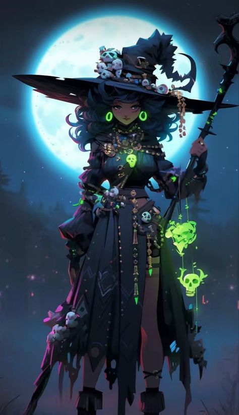 Witch Oc Design, W.i.t.c.h Fanart, Halloween Digital Art, Witch Characters, Goth Witch, Fantasy Witch, Anime Witch, Witch Art, A Witch