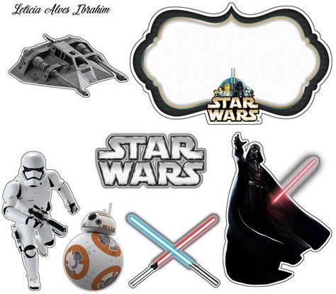 Películas Star Wars: oppers para Tartas, Tortas, Pasteles, Bizcochos o Cakes para Imprimir Gratis. Printable Cake Toppers, Star Wars Cake Toppers, Diy Star Wars, Star Wars Birthday Cake, Star Wars Cupcakes, Diy Star, Cake Logo Design, Star Wars Prints, Star Wars Cake