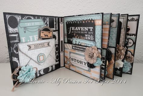 (Video) Paper Stack Mini Album Paper Bag Album, Diy Mini Album, Mini Album Ideas, Scrapbook Mini Albums, Mini Scrapbooks, Teresa Collins, Mini Album Scrap, Album Tutorial, Mini Photo Albums