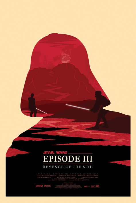 Star Wars Episode 3 by ~Zenithuk on deviantART #starwars #poster Star Wars Logos, Olly Moss, Star Wars Illustration, Revenge Of The Sith, Star Wars Watch, The Sith, The Jungle Book, Star Wars Wallpaper, Star Wars Fan Art