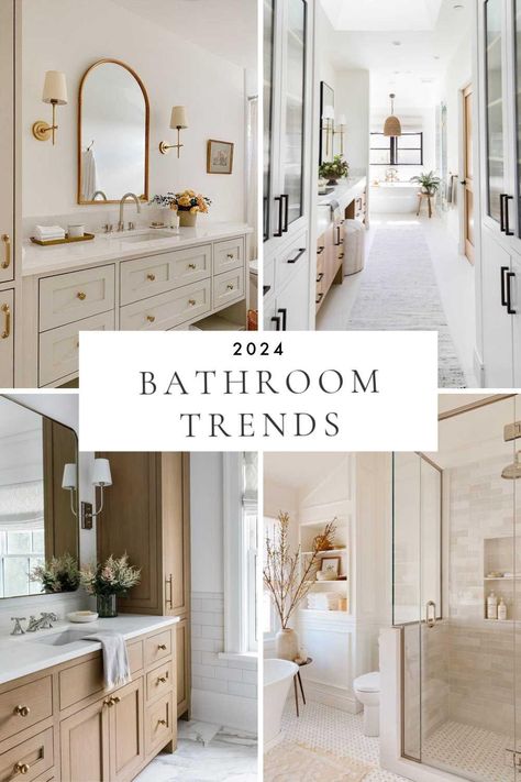 2024 Bathroom Trends and Design Ideas for Master Bathrooms and Small Baths – jane at home Master Double Vanity Ideas, Large Bathroom Renovation Ideas, Bathroom Remodel With Double Sink Vanity, Master Bath Vanity Lighting Double Sinks, Long Countertop Bathroom, Double Vanity Decor Ideas Master Bath, Bathroom With Double Sink Vanity, Double Vanity One Light, Master Bath One Sink Vanity