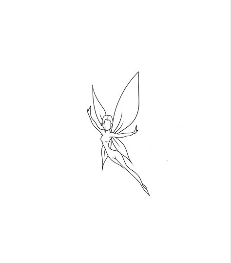 Small Powerful Tattoos For Women, Fine Line Tattoo Stars, Winx Tattoos, Fairy Tattoos For Women Unique, Mini Fairy Tattoo, Fine Line Fairy Tattoo, Minimalist Fairy Tattoo, Small Fairy Tattoos, Pixie Tattoo