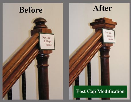 Wood Stair Parts & Options - KC Wood Stair Caps Diy, Trap Makeover, Staircase Update, Craftsman Stairs, Diy Stairs Makeover, Stair Railing Makeover, Stair Newel Post, Diy Staircase Makeover, Stairs Makeover Ideas