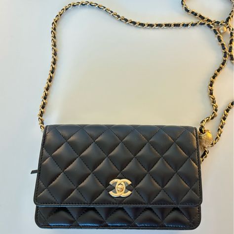 Chanel pearl crush wallet on chain Chanel Pearl Crush, Chanel Pearl, Chanel Pearls, Wallet On Chain, Chanel Handbags, Original Box, Adjustable Straps, Dust Bag, Chanel