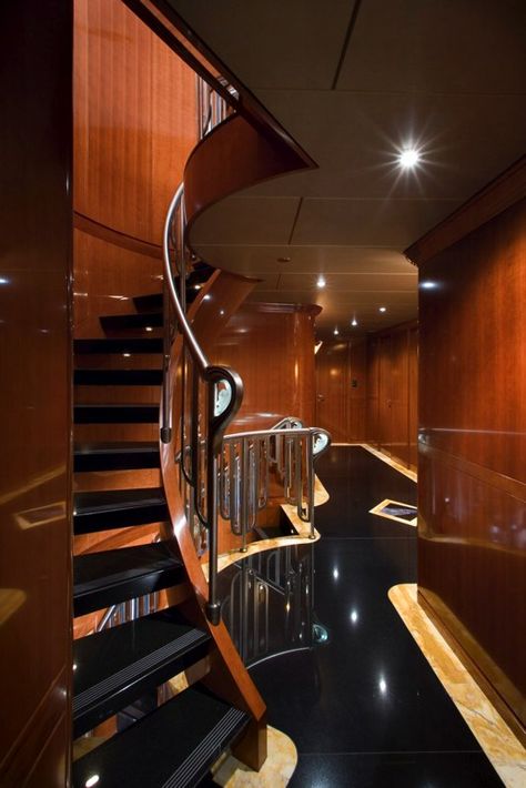 Inside Luxury Yachts Yacht Stairs, Yachts Interior, Perini Navi, Luxury Yacht Interior, Yacht Interior Design, Mega Yacht, Yacht Rental, Private Yacht, Yacht Interior