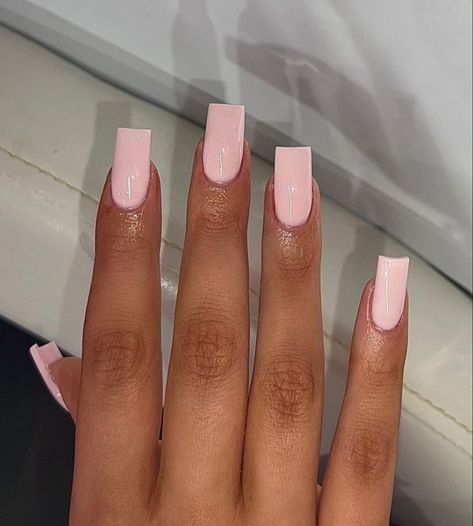 Baby Pink Short Acrylic Nails, French Tip Nail Inspo Square, Short Baby Pink Acrylic Nails, Really Long Acrylic Nails, Square Baby Pink Nails, Baby Pink Short Nails, Baby Pink Square Nails, Baby Pink Nails Ideas, Really Short Acrylic Nails