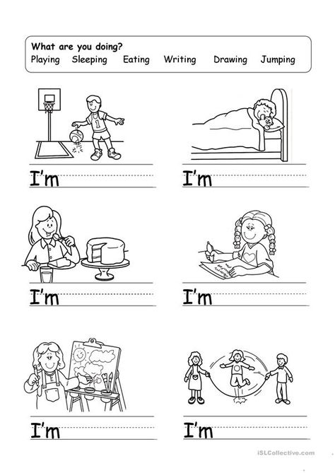 what are you doing? - English ESL Worksheets for distance learning and physical classrooms Back To School Printables, Preschool Activities Printable, English Worksheets For Kindergarten, Present Continuous, Reading Comprehension Lessons, Grammar For Kids, Activities Printable, English Activities For Kids, English Exercises