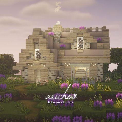 Cottage House Minecraft, Minecraft House Ideas Blueprints, Pretty Minecraft Houses, Minecraft Cottagecore, Cottage Minecraft, Minecraft House Ideas, Case Minecraft, Cottagecore Minecraft, Minecraft Structures