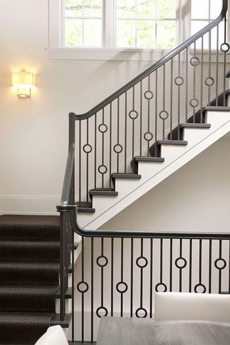 Traditional Entrance, Iron Stair Balusters, درابزين السلم, Jan Showers, Metal Stair Railing, Iron Spindles, درج السلم, Wrought Iron Stair Railing, Modern Stair Railing