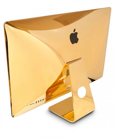 Goldgenie—a customization firm that’s gold-plated the likes of bicycles, golf clubs, racing bikes, watches and phone cases—is offering a service to cover new or used iMac or MacBook devices in 24-karat gold at Goldgenie’s London headquarters. Photography Organizations, Apple Imac, Certificates Online, Best Cell Phone, Gold Apple, Gold Iphone, Gold Beauty, Apple Computer, Funny Phone Wallpaper