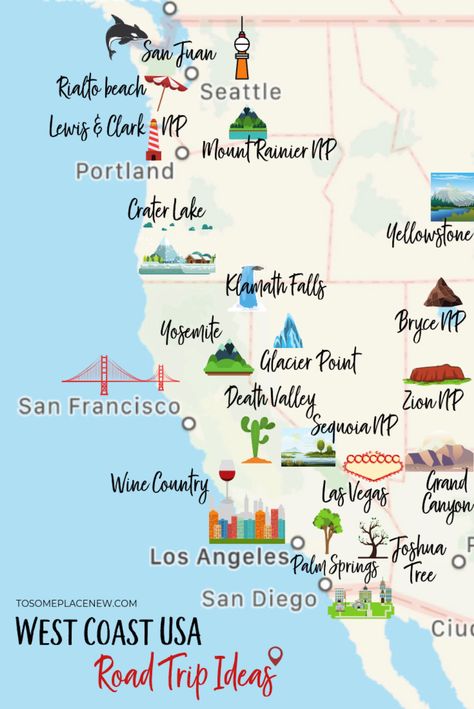 Best West Coast USA Road Trip Ideas and Route Itineraries to fuel your wanderlust. 2- 10 day road trip itinerary ideas with activities, tours and more One Day In Florence, Usa Road Trip Ideas, New York Trip, Usa Road Trip, Road Trip Ideas, West Coast Road Trip, National Park Road Trip, Us Road Trip, California Travel Road Trips