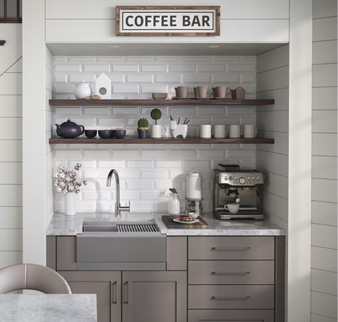 Bar Nook, Redo Kitchen Cabinets, Coffee Station Kitchen, Home Bar Rooms, Kitchen Mood Board, Drinking Fountains, Coffee Bars In Kitchen, Coffee Nook, Coffee Bar Home