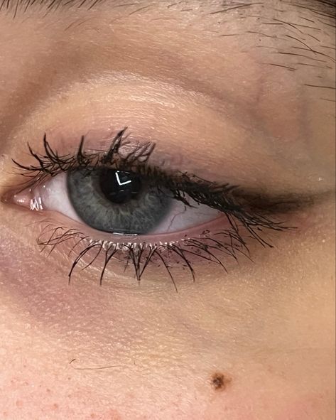 Simple Black Winged Eyeliner, Small Wing Makeup, Subtle Black Eyeliner, Faded Winged Eyeliner, Smokey Eye Subtle, Simple Smokey Eyeliner, Subtle Black Eyeshadow, Eyeliner Ideas For School, Smoky Black Eyeliner