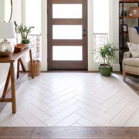 10 Kitchen Tile to Wood Floor Transition Ideas | Farmhouse Hallway, Entryway Tile, Design Hall, Entryway Flooring, Best Home Interior Design, Farmhouse Flooring, Famous Houses, Hallway Designs, Hal Decor