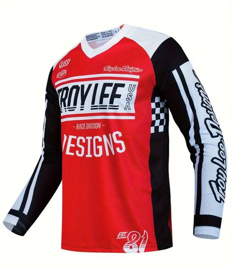 Cycling Kits Design, Mx Jersey, Racing Jersey, Motocross Jersey, Troy Lee Designs, Downhill Mtb, Troy Lee, Men Fashion Casual Shirts, Mtb Bike Mountain